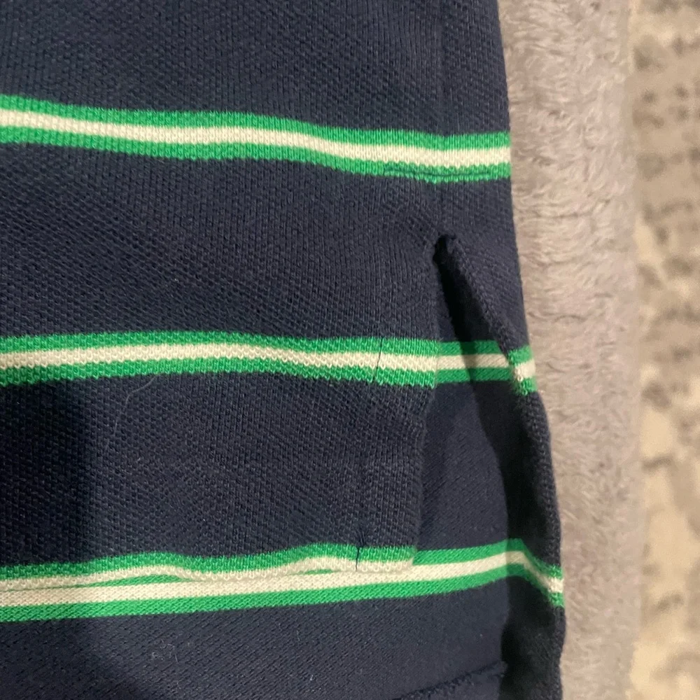 Vintage Polo Ralph Lauren Navy and Green Polo Shirt XL Custom Fit - Picture 6 of 8